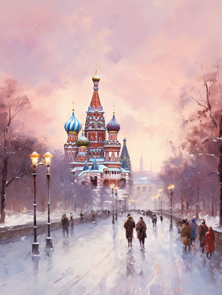 Dreamy Winter Painting Moscow Russia
