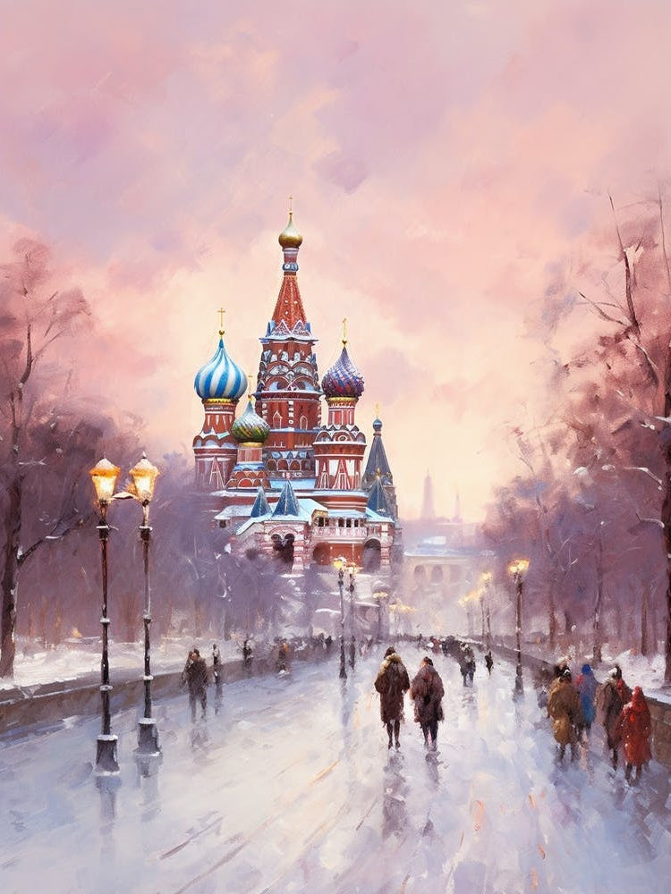 Dreamy Winter Painting Moscow Russia