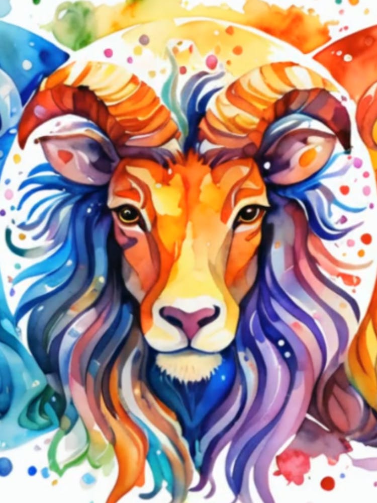 Zodiac Aries Watercolor 1024x1600