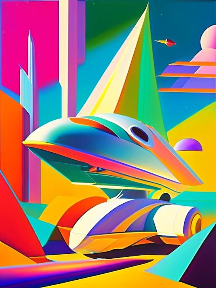 Spaceship Abstract Modern Pop Space