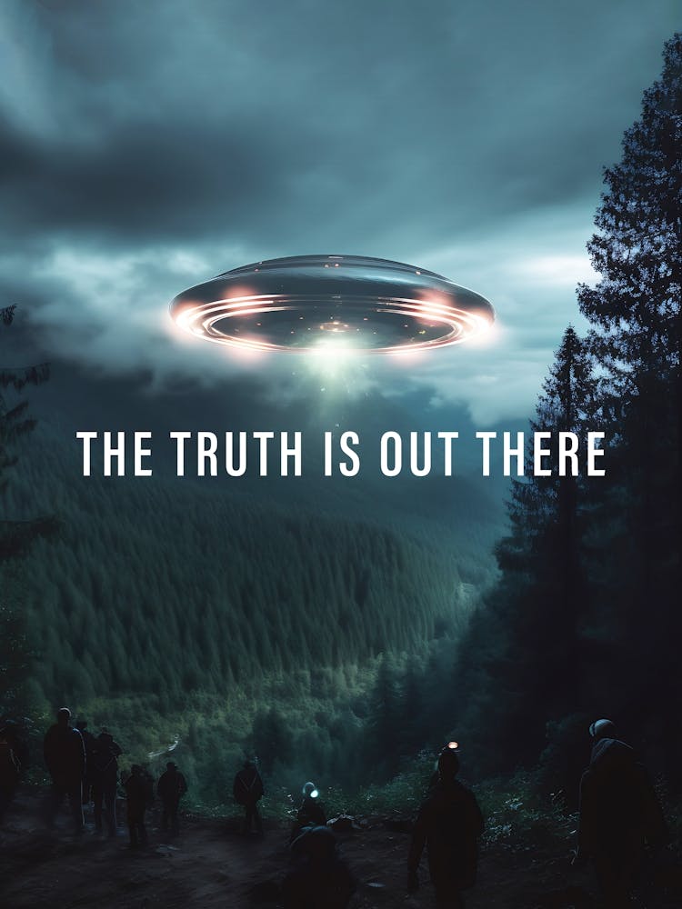 The Truth is Out There/The X-Files poster, S01E01 tagline, 1993 — sci-fi poster, movie art, I want to believe poster, space print 1