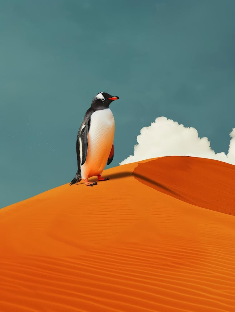Penguin In The Desert