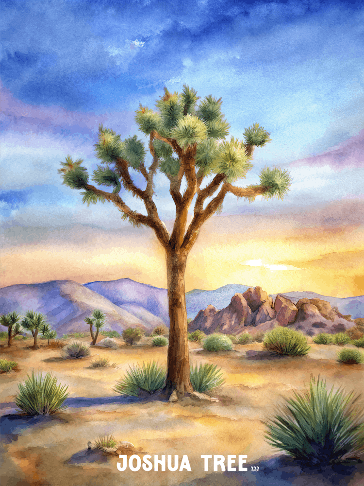 Joshua Tree National Park peinture aquarelle
