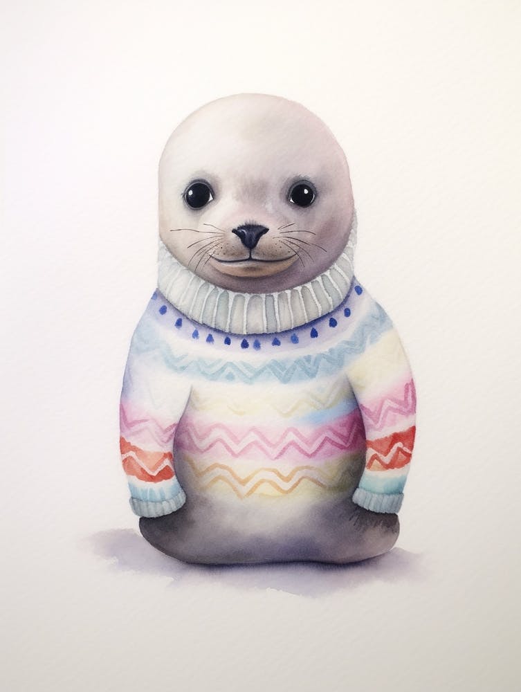 Baby Animal Watercolour Seal 2