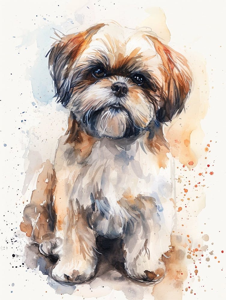 Shih Tzu Watercolor Painting 3