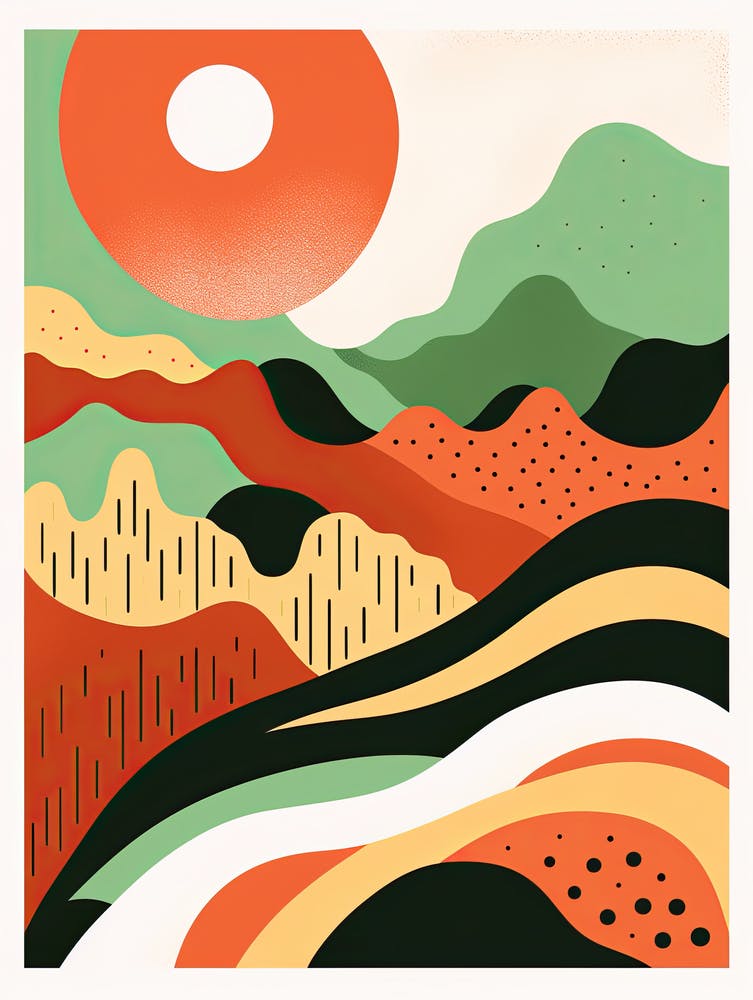 Vintage Vortex; Abstract Risograph Fusion