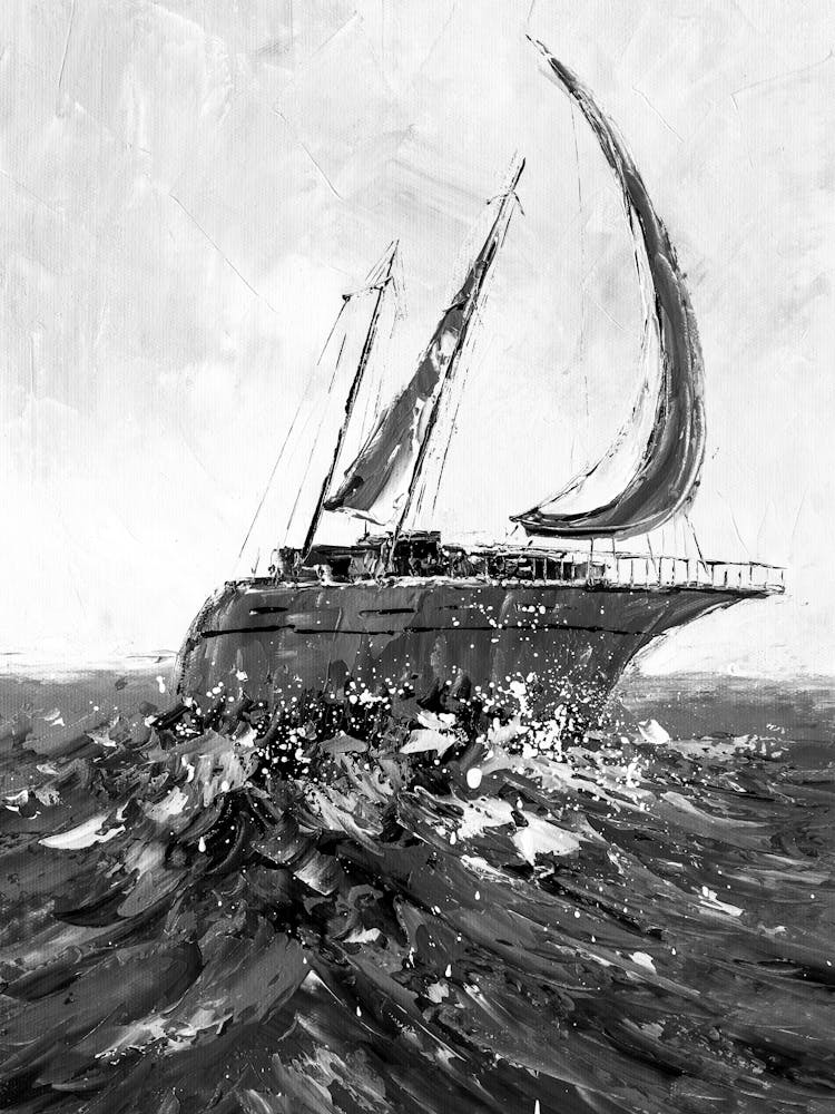 Sailboat In Rough Seas
