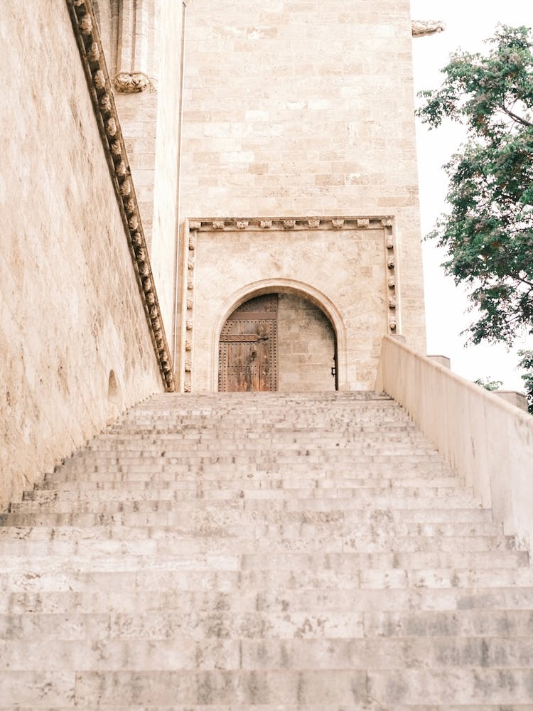 Stairs Leading up to a Building // Valencia, Spain, Travel Photography