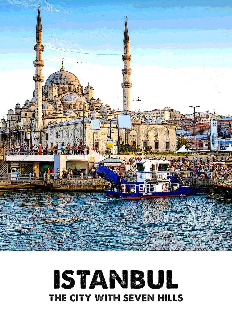 Istanbul, City, Landscape, Cityscape, Art, Wall Print