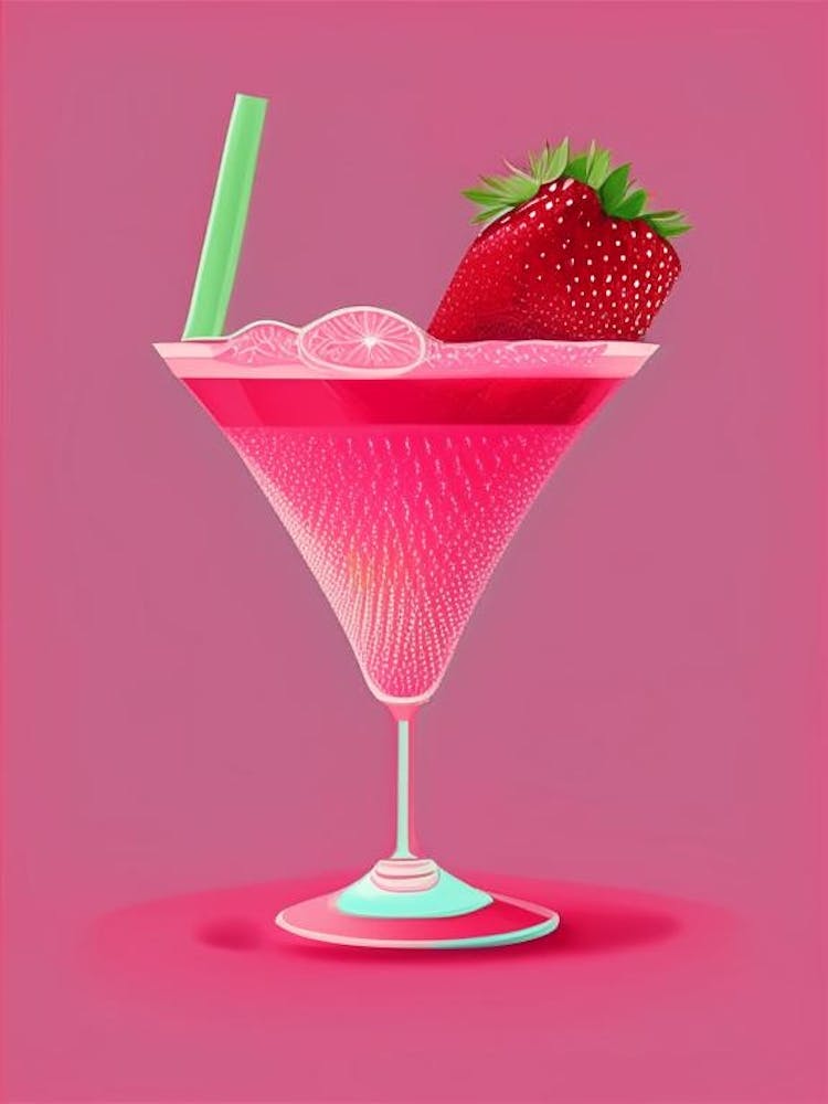 Frozen Strawberry Margarita Pop Matisse Cocktail Poster