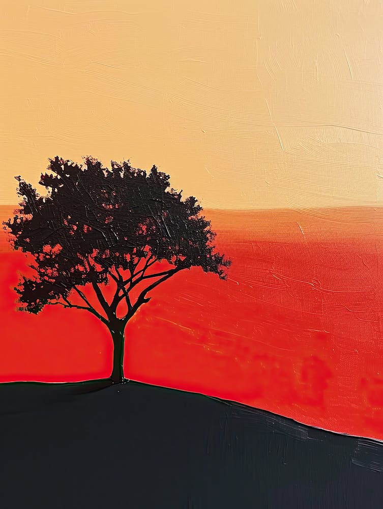 Lone Tree At Sunset