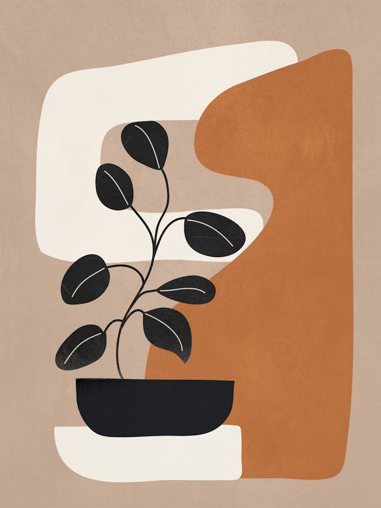 Modern Abstract Minimal Shapes Branches Art 7