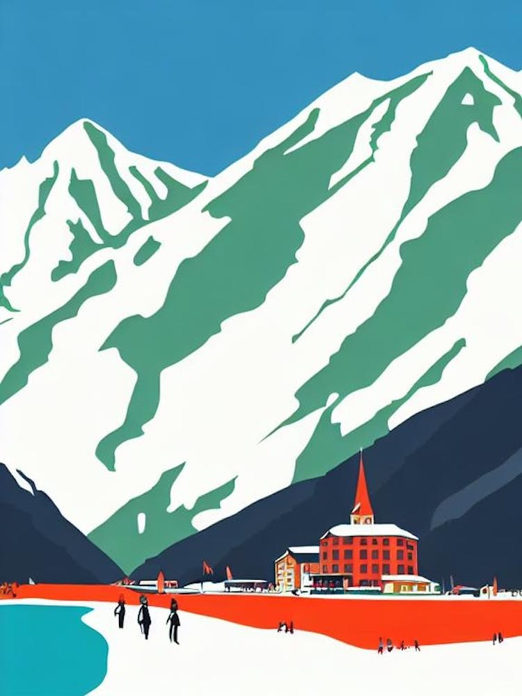 St Anton, Austria Midcentury Vintage Skiing Poster