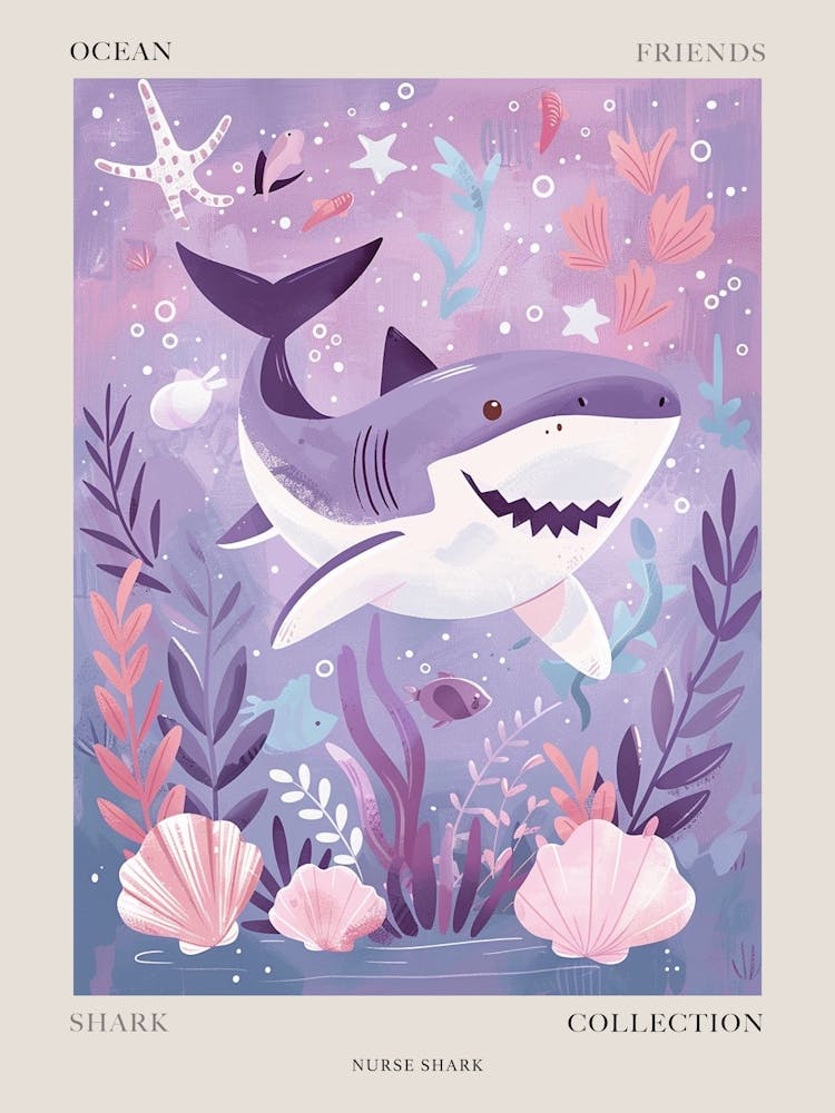 Purple Nurse Shark Illustration 1 Poster