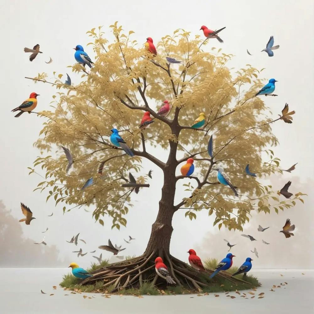 Birds On A Tree 1