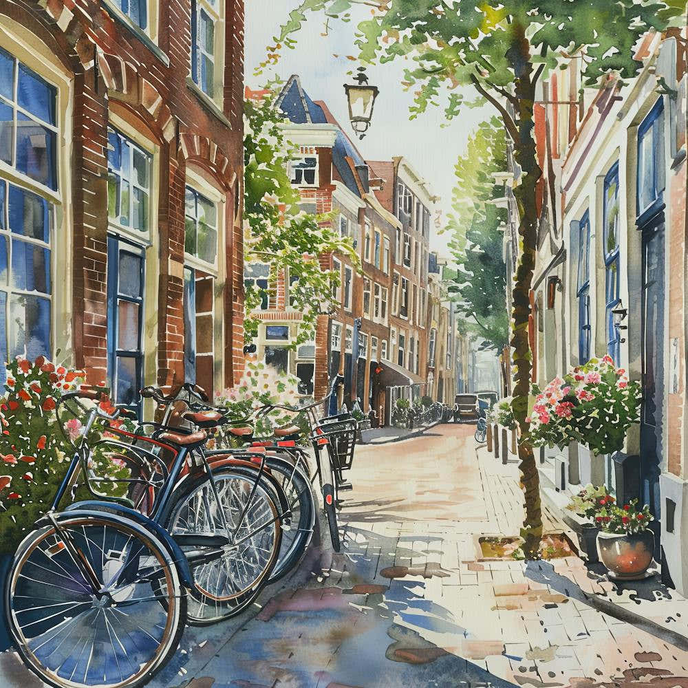 Jordaan neighborhood Series in Amsterdam Water Colour 3
