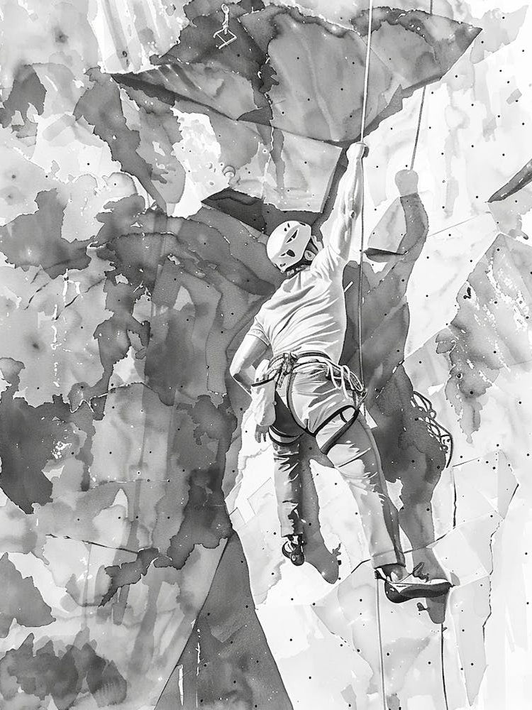 Bouldering Project Austin Texas Black And White Watercolour 1