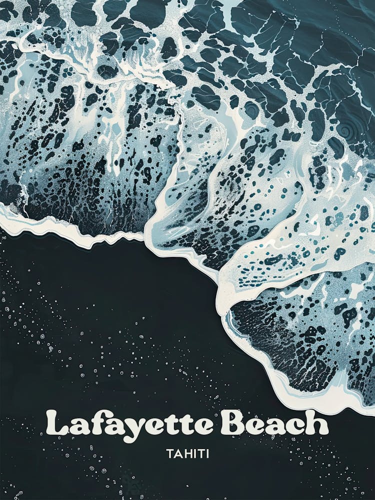 Lafayette Beach Tahiti Beautiful Digital Travel Art