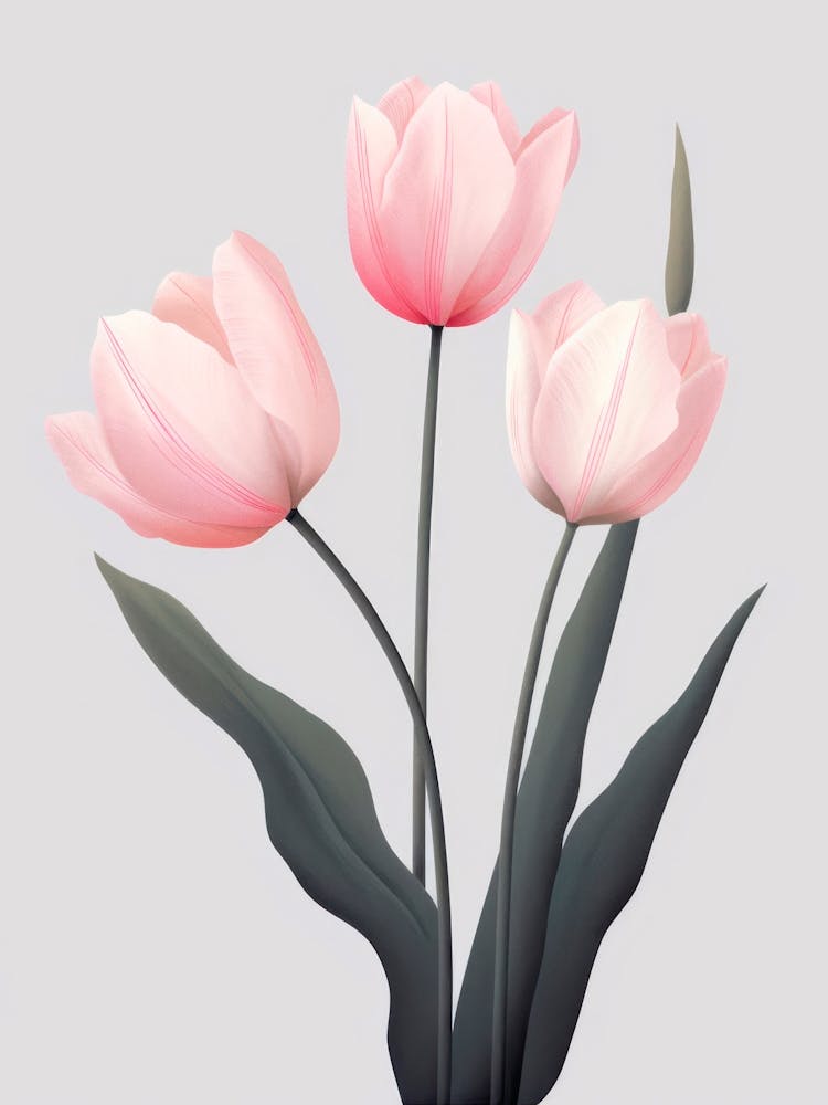 Minimalist Pink Tulips