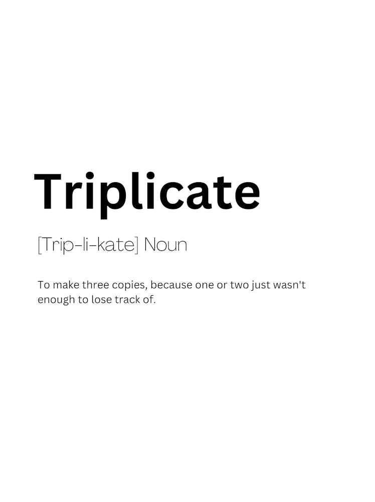 Triplicate Definition Meaning