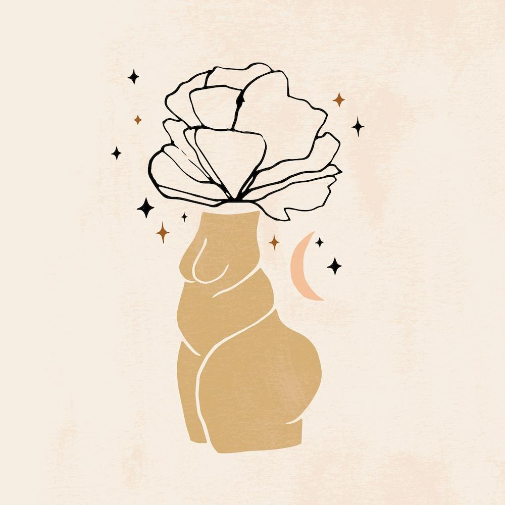 Vases Flower Head Body Positive  Square