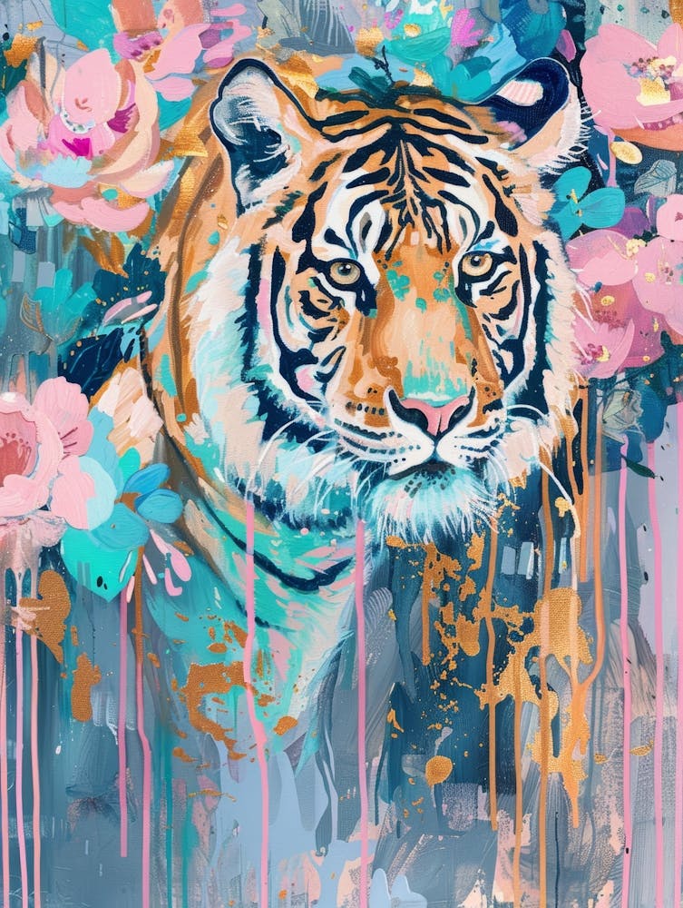 Tiger With Flowers 6