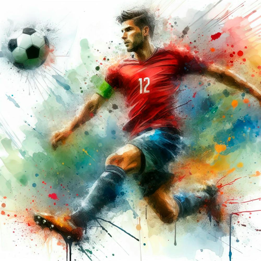 Soccer Player Kicking The Ball 2