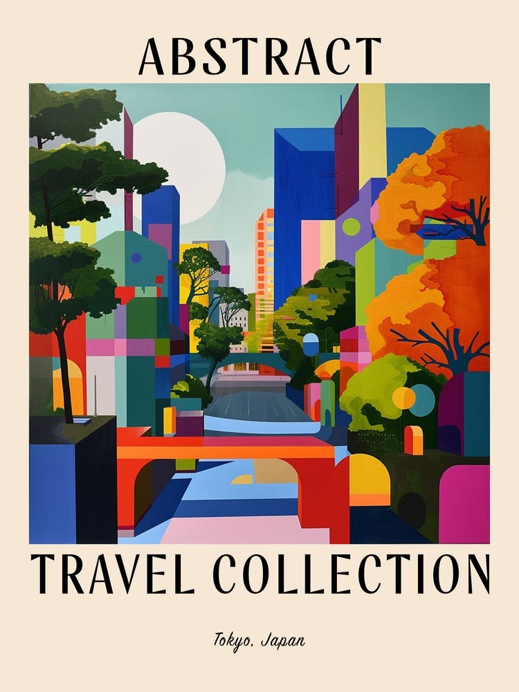 Abstract Travel Collection Poster Tokyo Japan 4