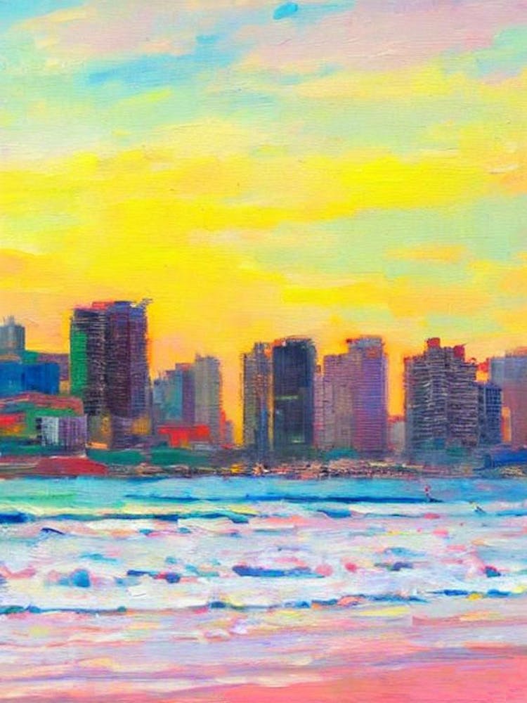 Haeundae Beach, Busan, South Korea Bright Abstract