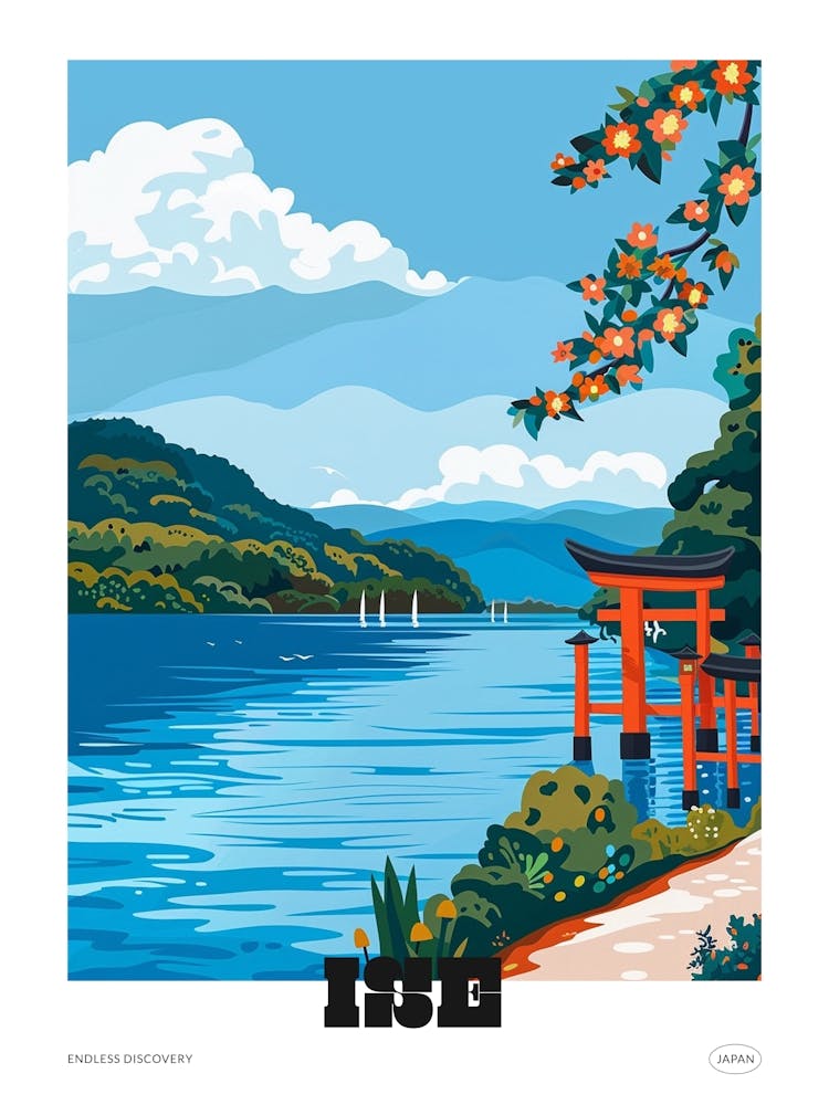 Ise Japon 3 Affiche de Voyage Colorée