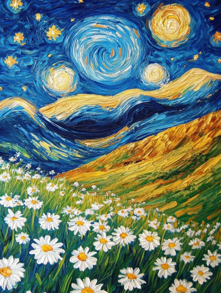 Starry Night With Daisies 2