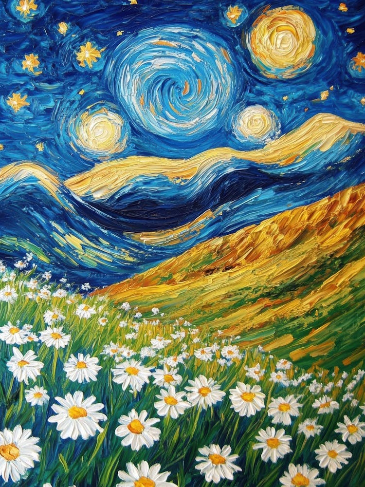 Starry Night With Daisies 2