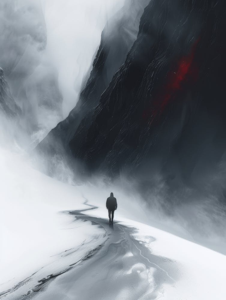 Man Walking In The Snow 1
