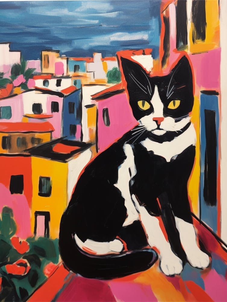 Painting Of A Cat In Cadiz Spain 1