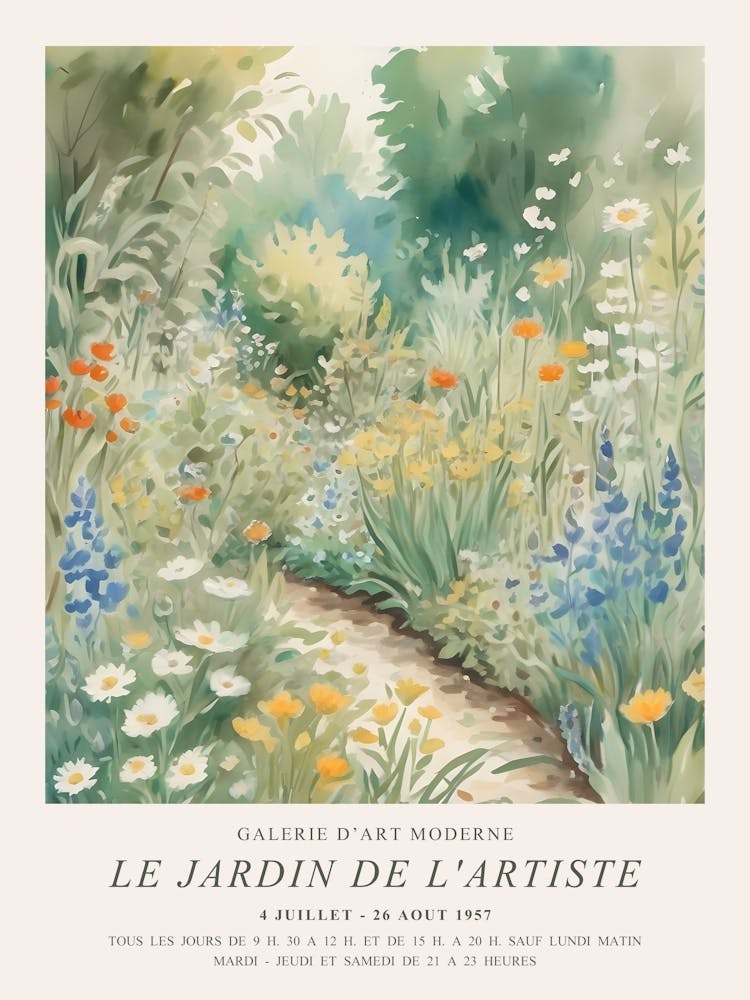 Claude Monet Style Art Exhibition The Artist's Garden Modern Art Gallery