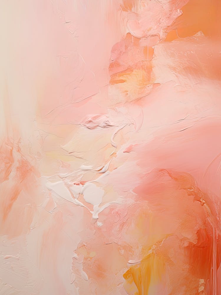 Pink And Orange, Abstract Raw Painting 2