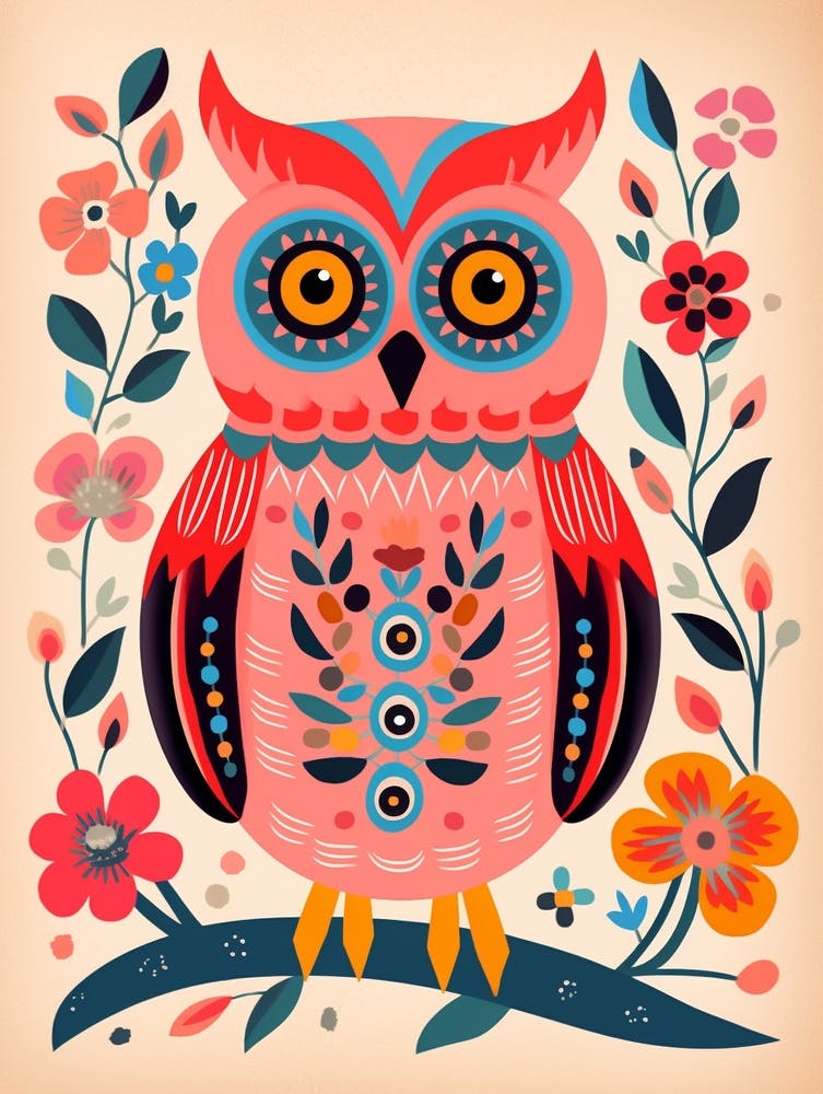 Pink Scandi Eastern Screech Owl 3