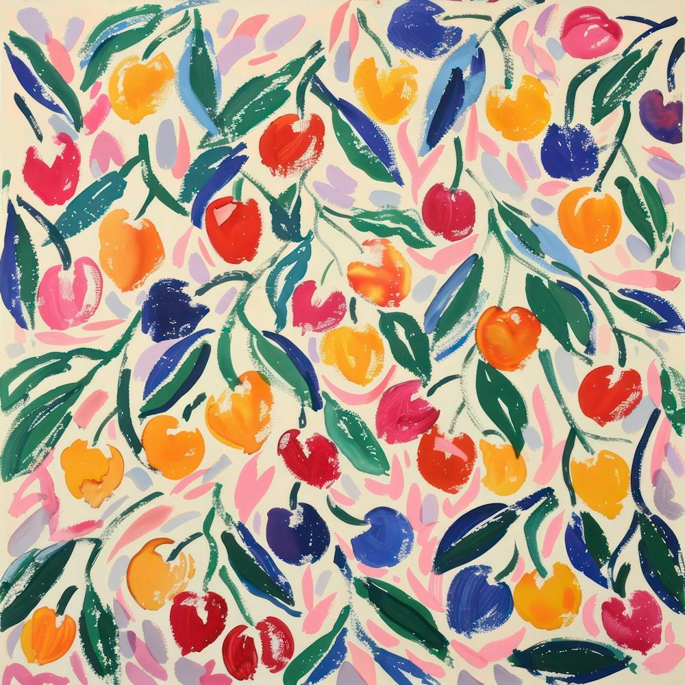 Summer Cherries Painting Matisse Style 9
