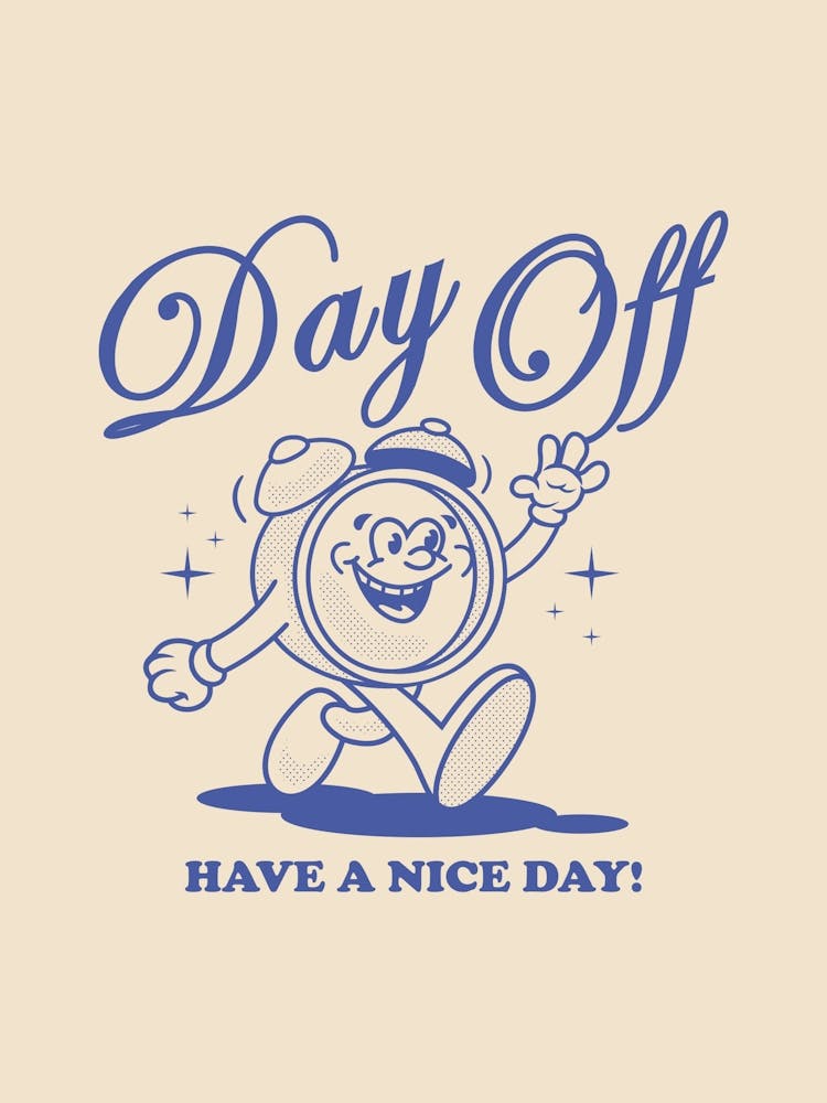 Retro Wall Art Retro Prints Home Decor Retro Print Illustration Day Off Work Retro Retro Home Decor