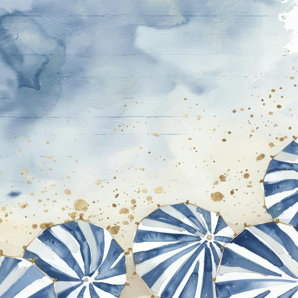 Blue And White Umbrellas