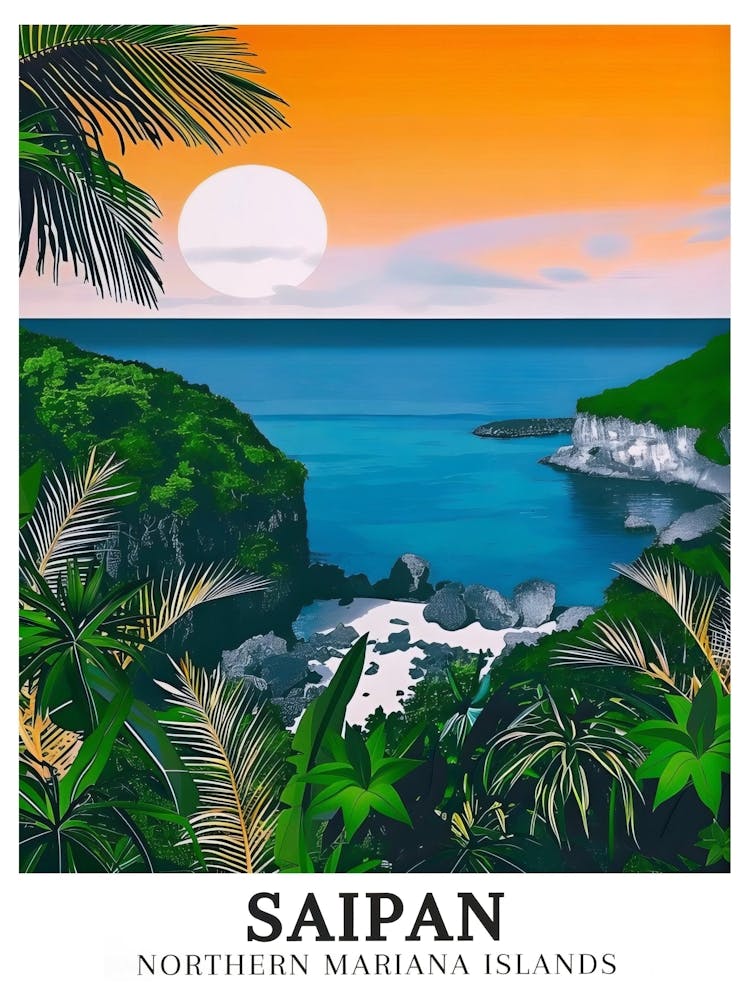 Saipan Art Marine Beach Posters Kagman Prints Saipan Travel Posters Northern Mariana Islands Saipan Artwork Saipan Island