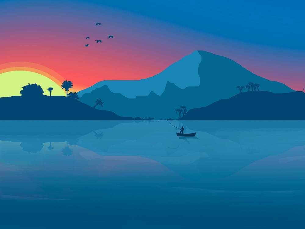 Sonnenuntergang auf dem See 1