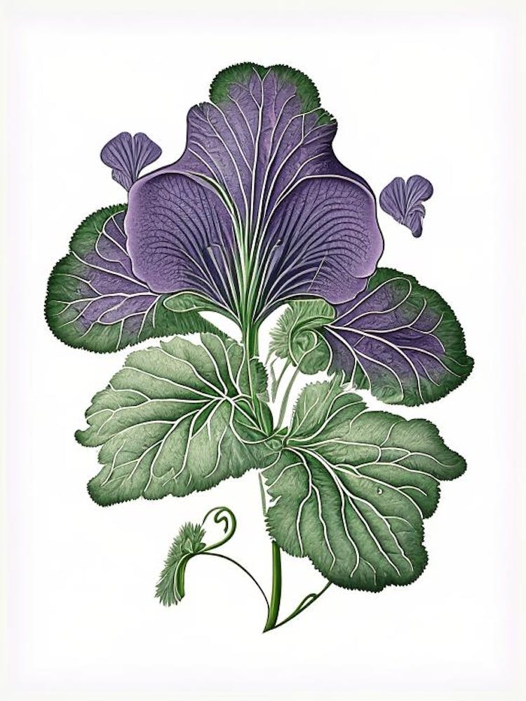 Sweet Violet Leaf Vintage Botanical 2