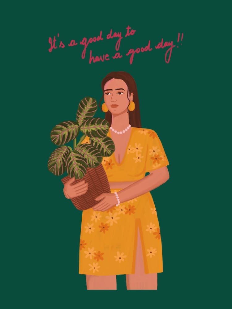 A Girl With A Plant