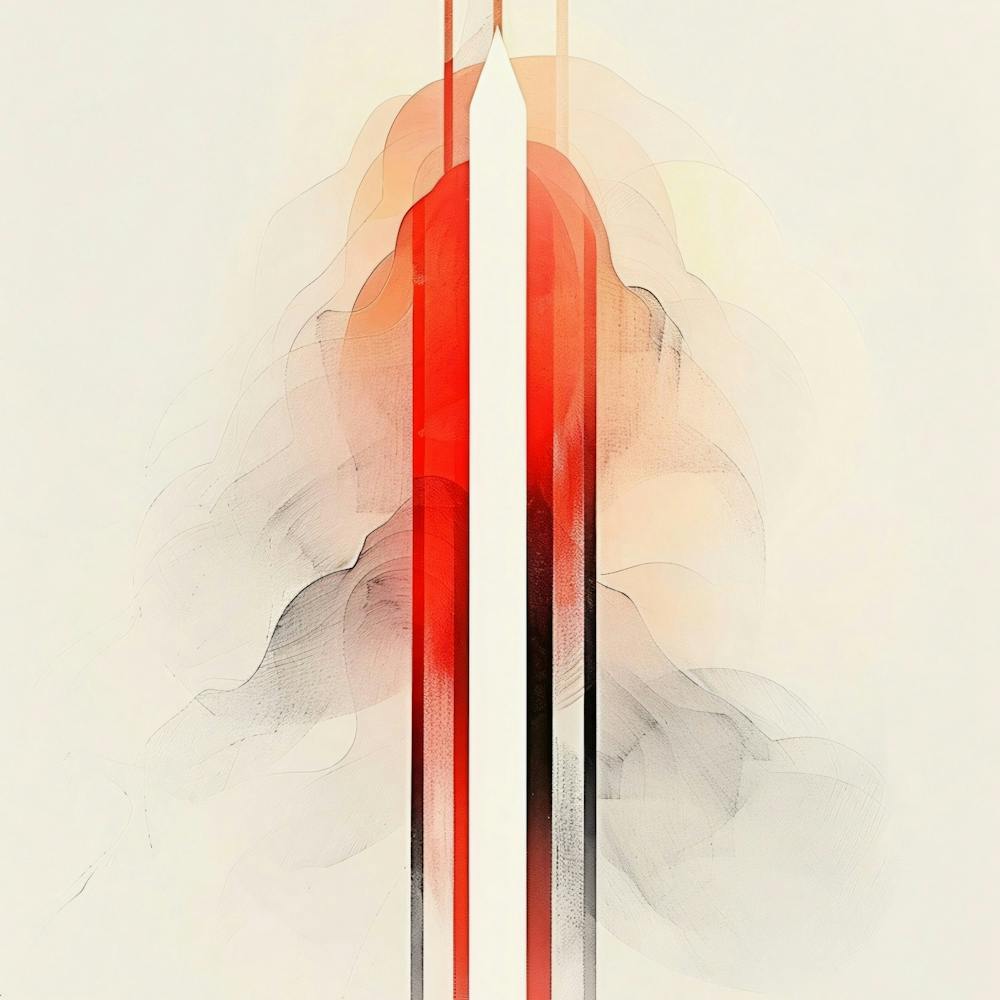 Red And White Abstract Painting