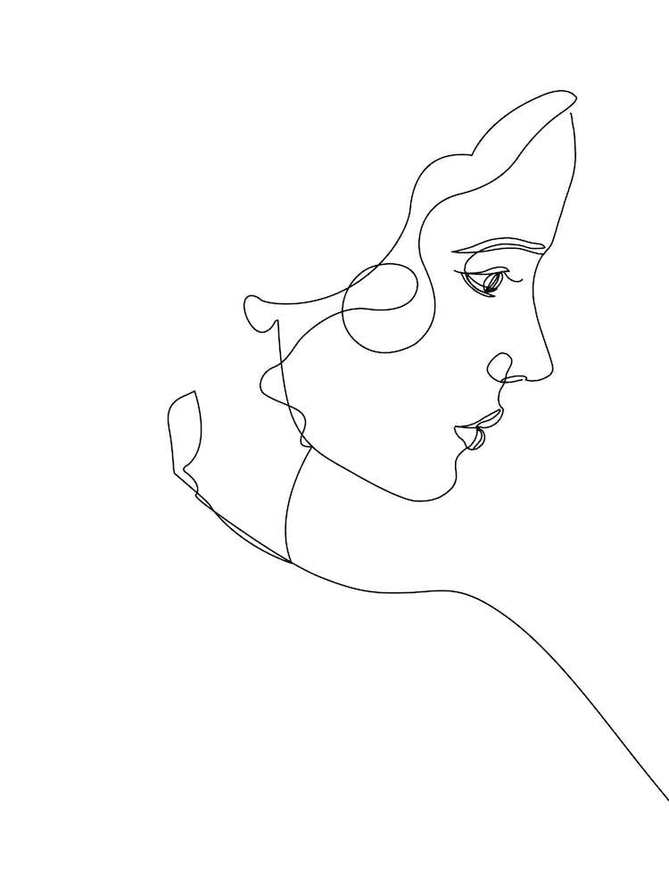 Girl Side Figure Line