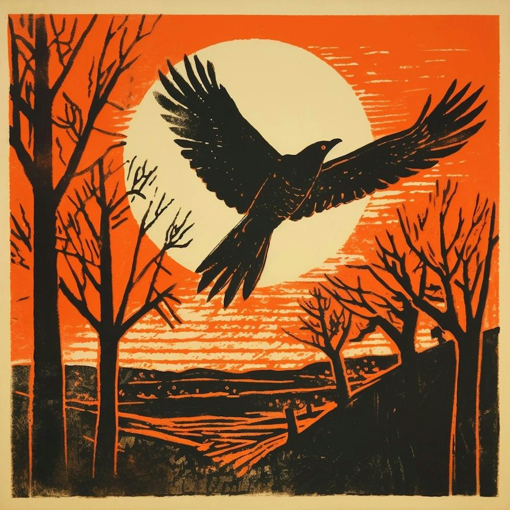 Retro Vogel Lithografie Harrier 2
