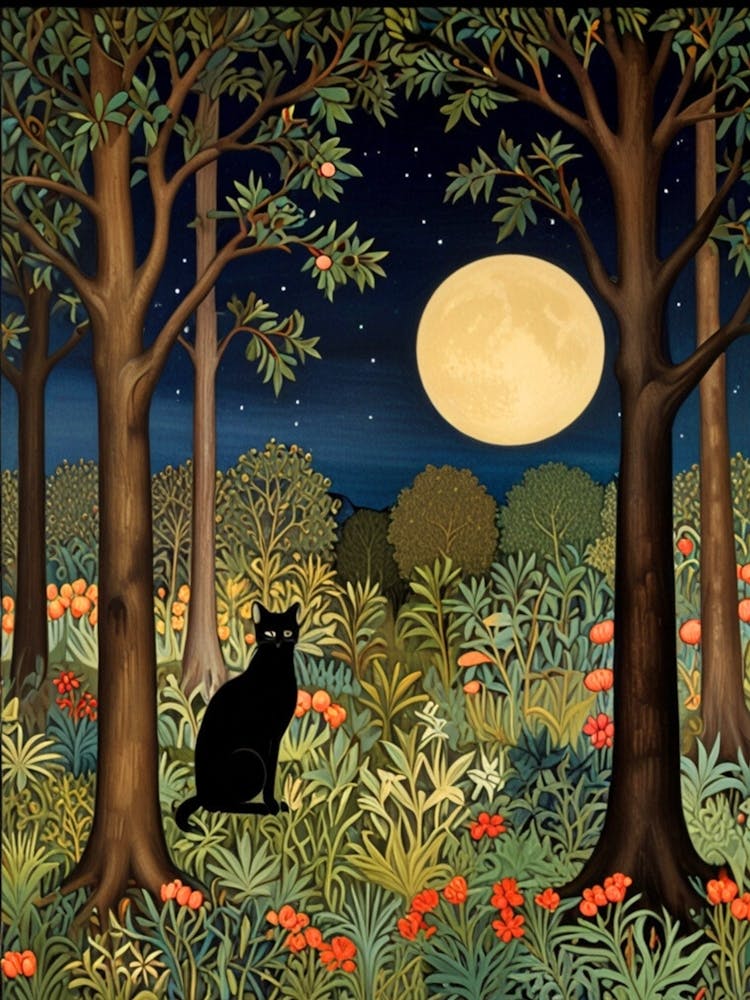 William Morris Cat In The Forest 9