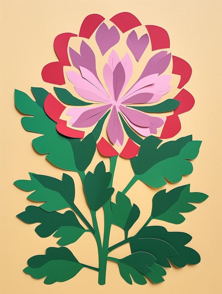 Cut Out Style Flower Art Protea 1