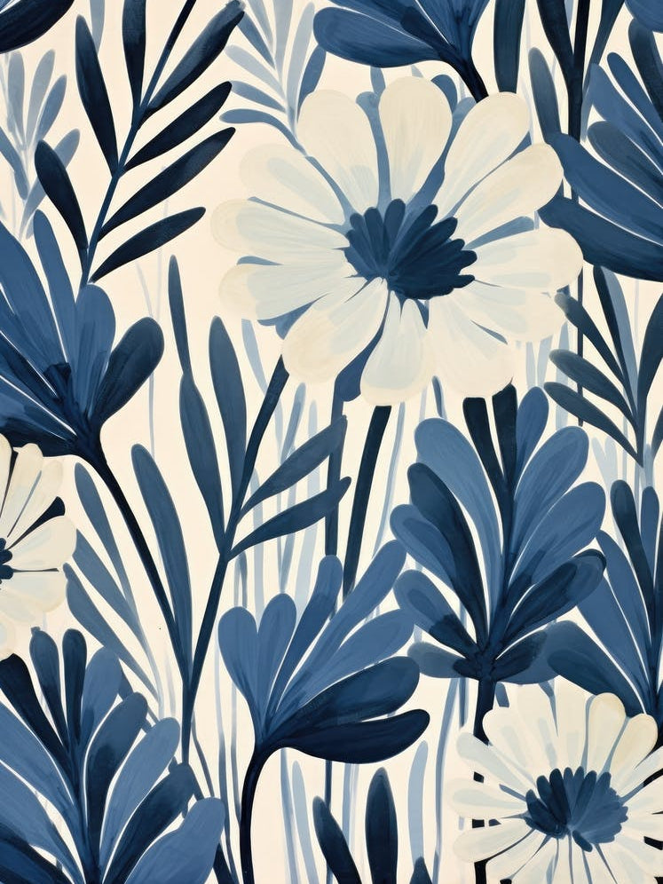 Blue And White Flowers 1